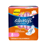 Absorvente Externo Always Super Proteção Suave com Abas C/8 Unidades