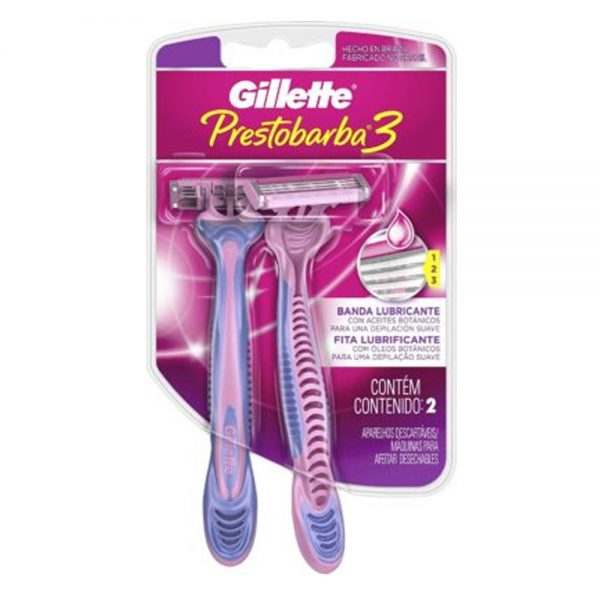 Aparelho de Depilação Descartável Gillette Prestobarba3 Rosa 2 Unidad Aparelho de Depilação Descartável Gillette Prestobarba3 Rosa 2 Unidad