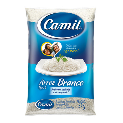 Arroz Branco Tipo 1 Camil 5kg Arroz Branco Tipo 1 Camil 5kg - Imagem 1