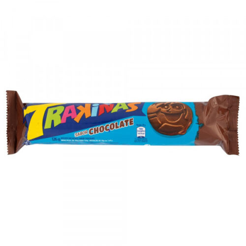 Biscoito recheado de Chocolate Trakinas 126g Biscoito Recheado Trakinas Chocolate 126g