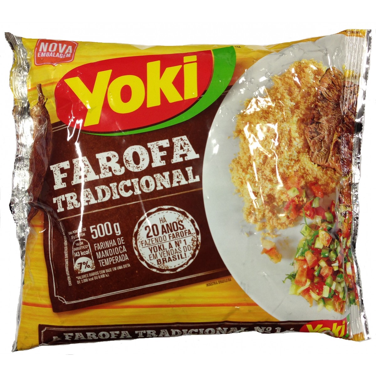 Farofa Pronta Temperada Tradicional Yoki 500g Farofa Pronta Temperada Tradicional Yoki 400g - Imagem 1