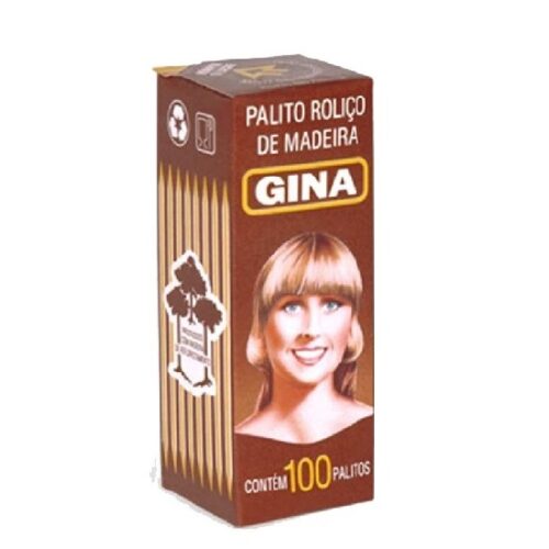 Palito Roliço de Madeira Gina c/100