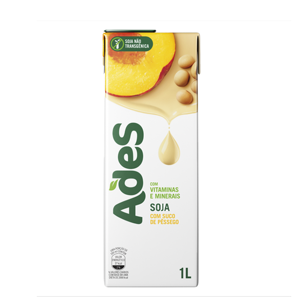 Suco Ades Soja Pessego 1l Suco Ades de Soja Com Pêssego 1L - Imagem 1