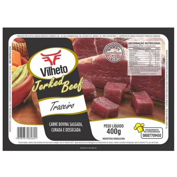 Carne Seca Traseiro Vilheto Jerked Beef 400g