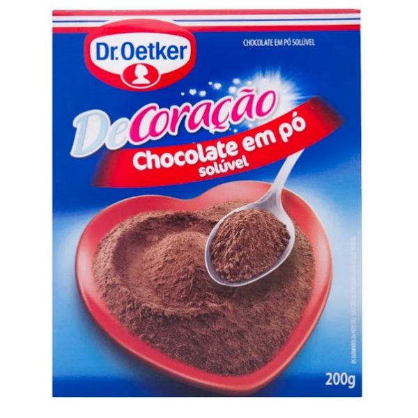 dr oetker 200g de de coracao Chocolate em Pó Solúvel Dr.Oetker De Coração 200g