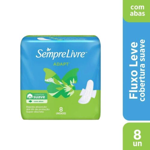 Absorvente Externo Sempre Livre Adapt Suave com Abas 8un Absorvente Externo Sempre Livre Adapt Suave com Abas 8un