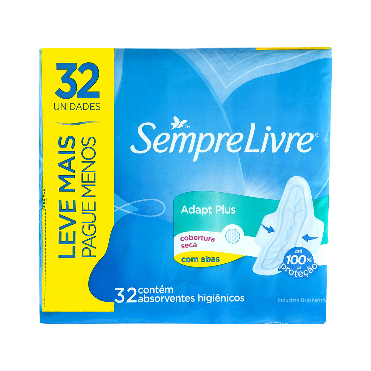 sempre livre adpt plus seca 32un Absorvente Externo Sempre Livre Adapt Plus Seca com Abas C/32 Unidades - Imagem 1