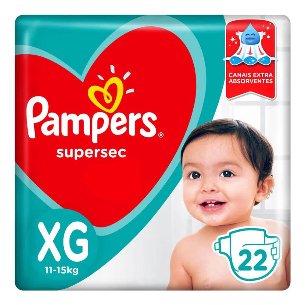 Fralda Pampers XG Fralda Pampers Supersec XG 22Un - Imagem 1