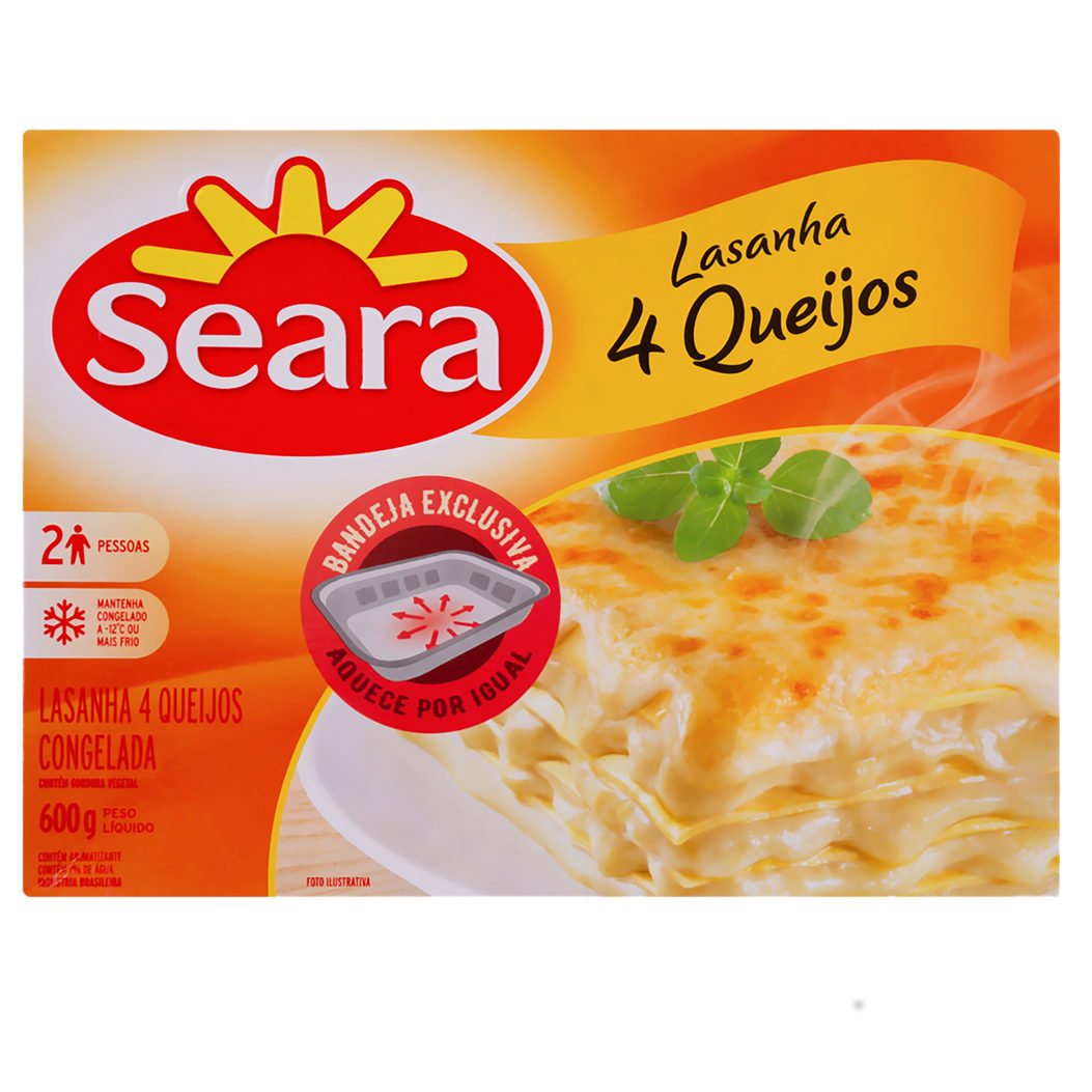 Lasanha Seara 4 quejos Lasanha Quatro Queijos Seara 600g - Imagem 1