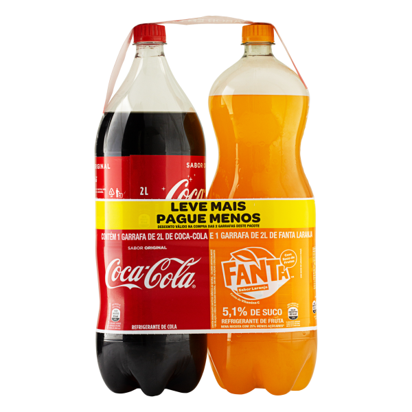 kit coca e fanta Kit Coca-Cola e Fanta Laranja 2l