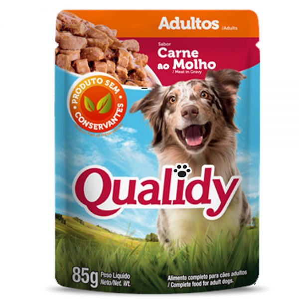 Alimento Para Cães Sachê Qualidy Carne ao Molho 85g