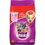 Ração para Filhotes Whiskas Carne e Leite 500g