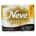 Papel Higiênico Folha Tripla 20m com 12 Derma Care Neve