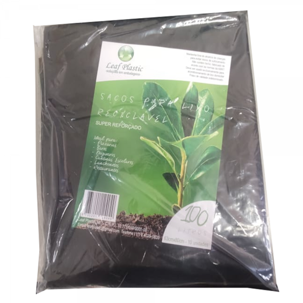 Saco para Lixo Sacos Para Lixo Reciclável Super Reforçado 100L C/8