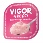 Iogurte Vigor Grego Morango e Baunilha 90g