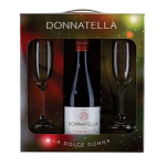Kit Vinho Frisante Gaseificado Branco Suave Fino Donatella 660ml + 2 Taças