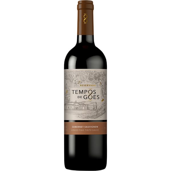 Vinho Tempos de Goes Cabernet Vinho Fino Tinto Suave Reservado Tempos de Góes Cabernet Sauvignon 750ml