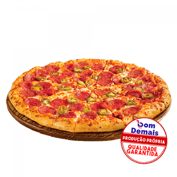 Pizza Mussarela com Calabresa Pizza Bom Demais Fabricação Própria Calabresa Com Mussarela