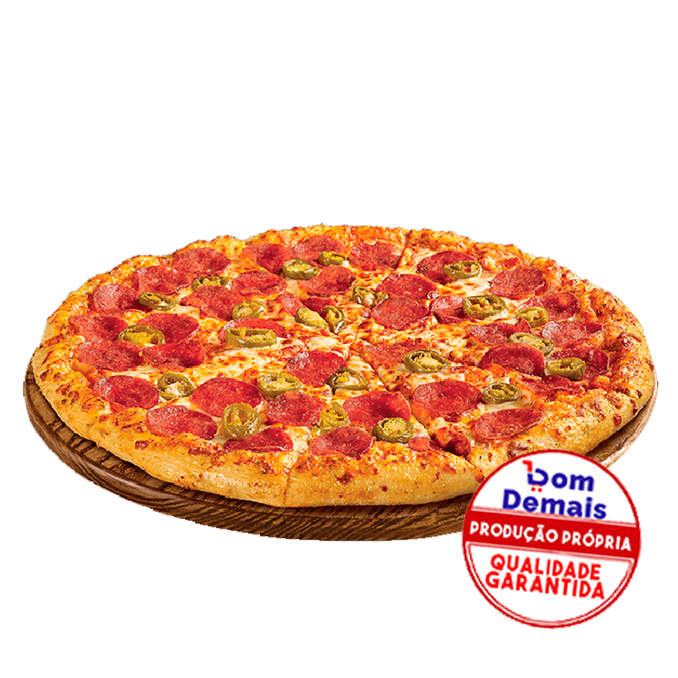 Pizza Mussarela com Calabresa Pizza Bom Demais Fabricação Própria Calabresa Com Mussarela