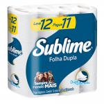 Papel Higiênico Sublime Folha Dupla com 12 Rolos