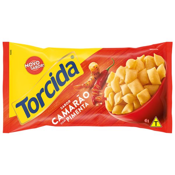 Torcida Camarãoooooooooooooooooooooooooooooooooooooooooooooo Salgadinho Torcida Sabor Camarão com Pimenta 70g - Imagem 1