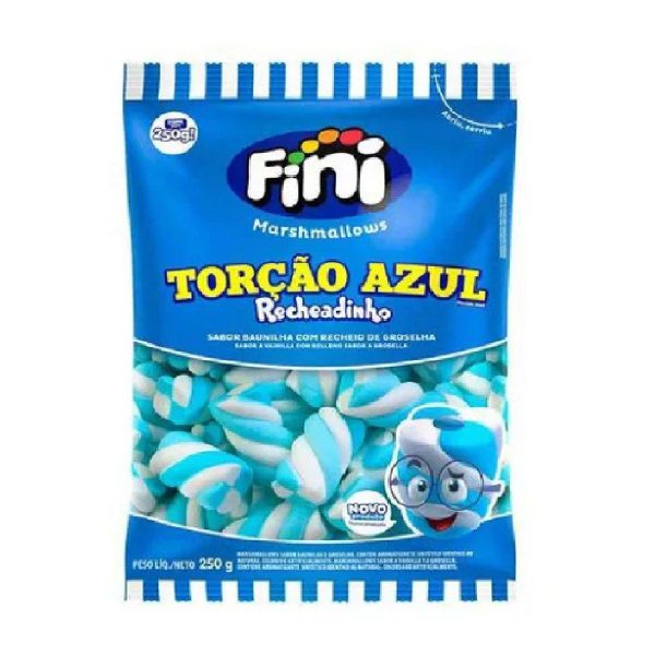 fini recheadinho 250g azul Marshmallows Fini Torção Azul Recheadinho 250g