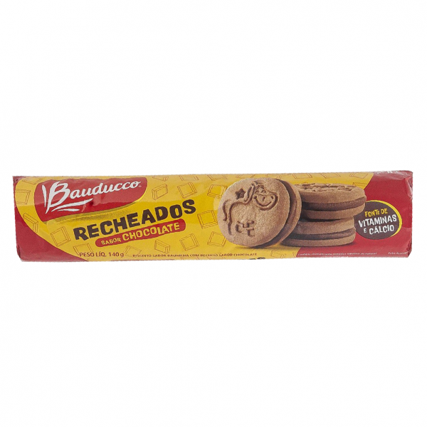 Bauducco Recheado Chocolate Biscoito Recheado Bauducco Gulosos Chocolate 140g