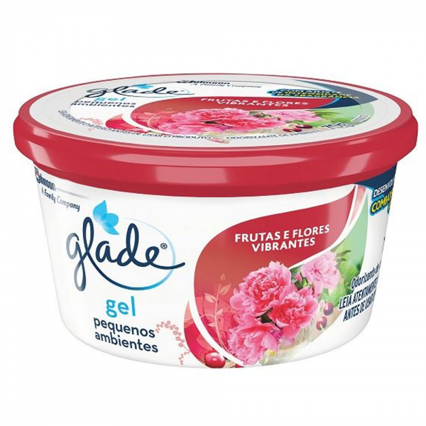 Odorizante Glade Gel Frutas e Flores Odorizante de Pequenos Ambiente Gel Glade Frutas e Flores Vibrantes 70g