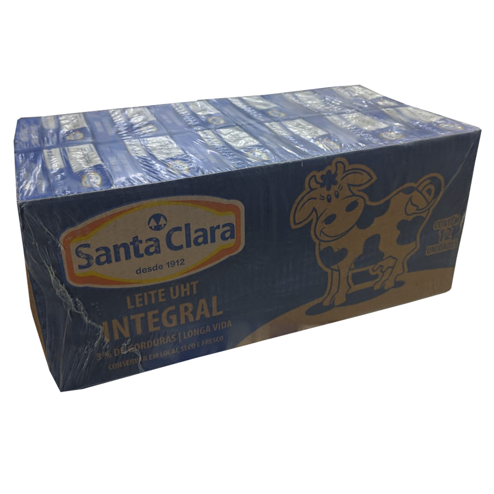 Santa Clara 12 Leite Integral Santa Clara 1l Caixa Com 12 - Imagem 1