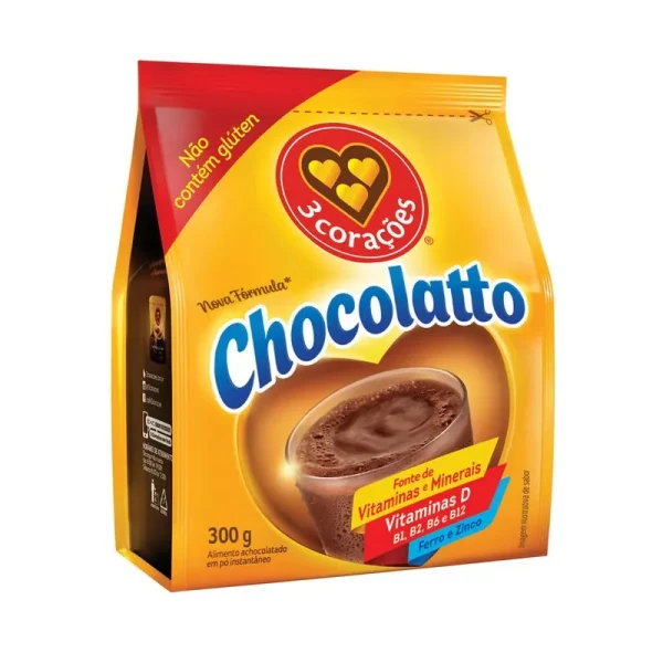 3 coracoes ACHOCOLATADO 300g Achocolatado 3 Corações Chocolatto 300g