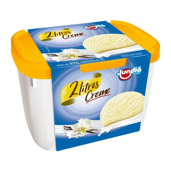 JUNDIA CREME 2 L Sorvete de Creme Jundiá 1,5L