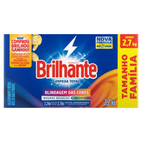 Lava Roupas em Pó Brilhante 2,2Kg