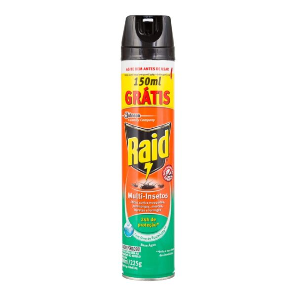 488291-7894650003848-inseticida raid aerosol multi eucalipto leve pague - 420ml316g-raid-1 Inseticida Raid Mult Insetos com óleo de Eucalipto 450ml