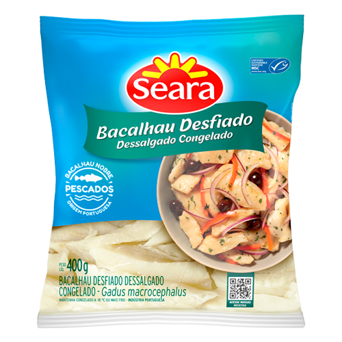 BACALHAU DESFIADO 400 BACALHAU DESFIADO-GADUS MACROCEPHALUS SEARA 400G