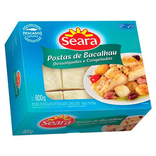POSTA BACALHAOI SEARA 8003 POSTAS DE BACALHAU- GADUS MORHUA SEARA 800G