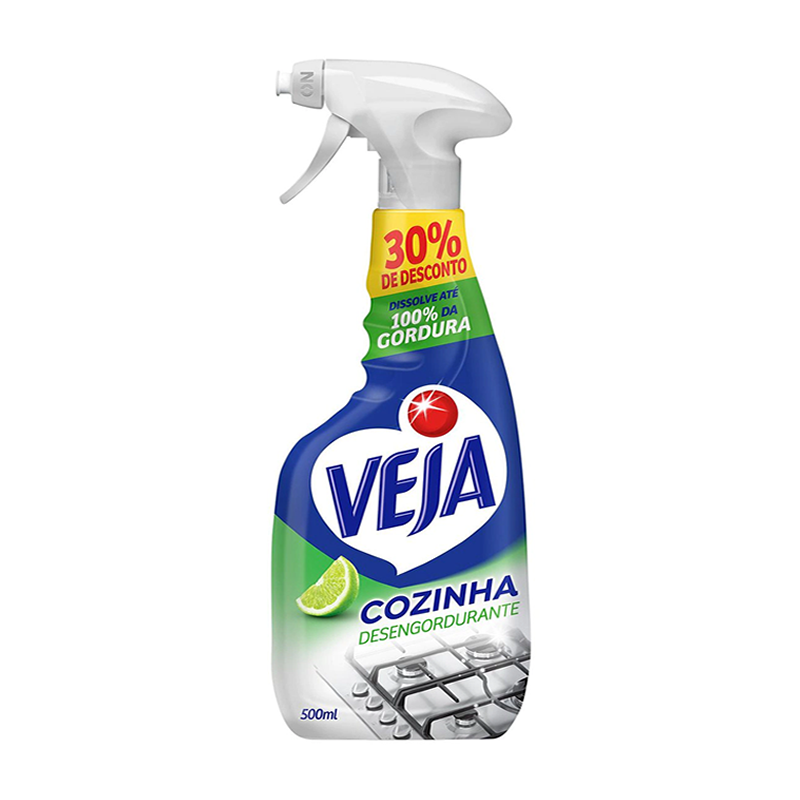 veja-desengordurante-500ml-com-pulverizador Limpador Desengordurante Cozinha Limão Veja Pulverizador 500ml - Imagem 1