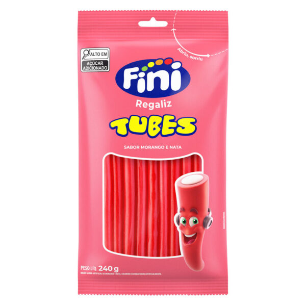 Balas Fini Tubes Morango 80g