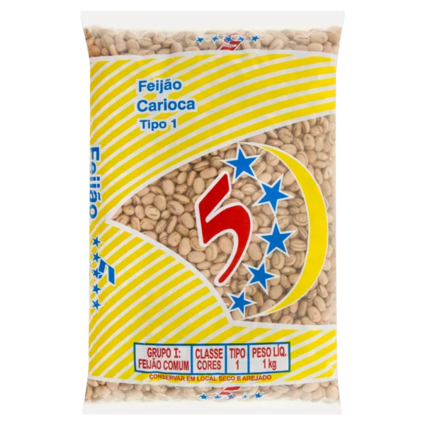 Feijão Carioca 5 Estrelas T1 1kg