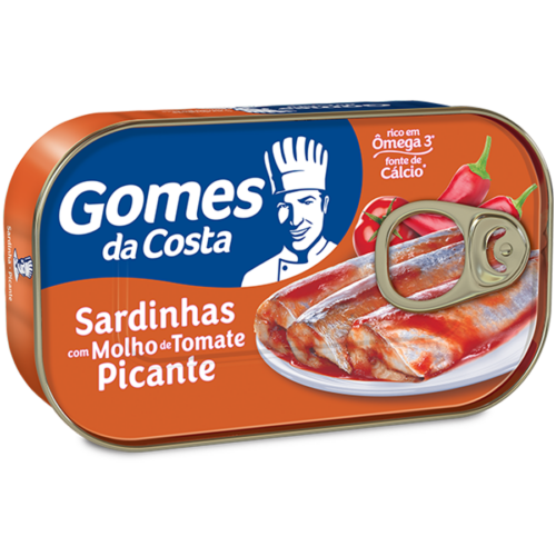 Gomes picante Sardinhas com molho de tomate picante Gomes, 125g