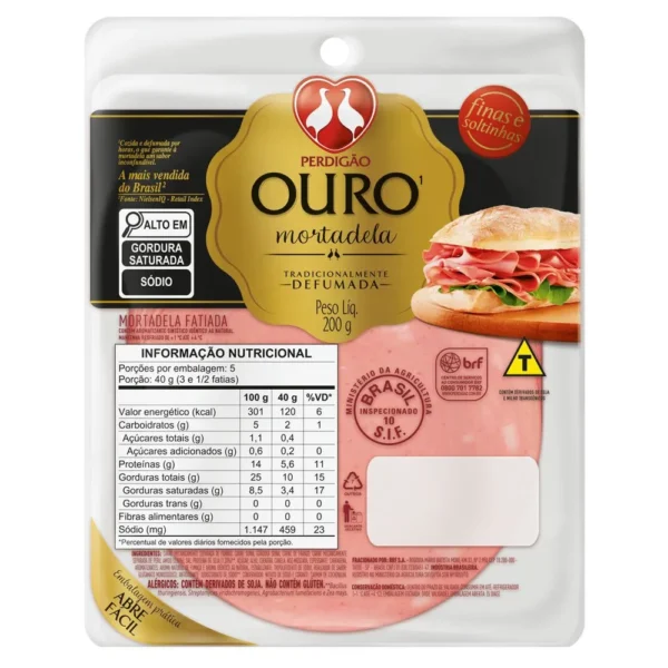 Mortadela Ouro Perdigão Defumada 200g