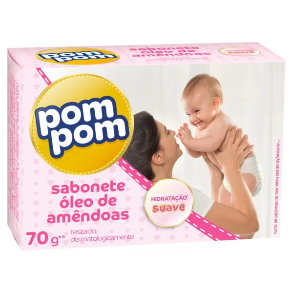 Sabonete Em Barra Infantil Pom Pom Óleo de Amêndoas - 70g