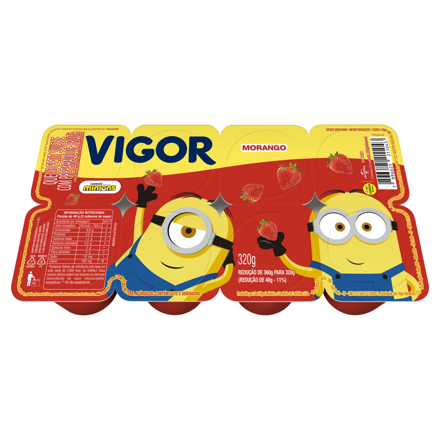 7896625211043 Iogurte Petit Suisse Vigor Morango 320g - Imagem 1