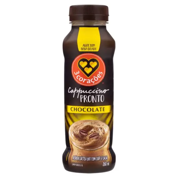CHOC Bebida Láctea 3 Corações Cappuccino Choc 260ML