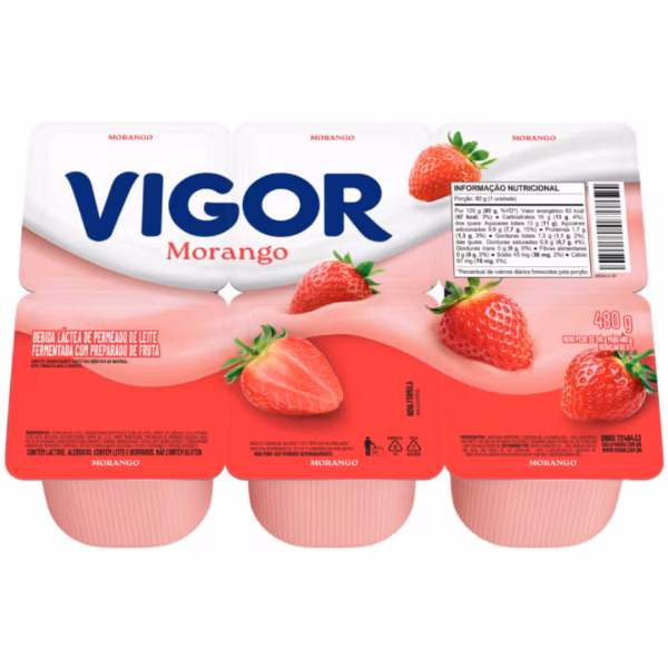 Bebida Láctea Vigor Morango 480g