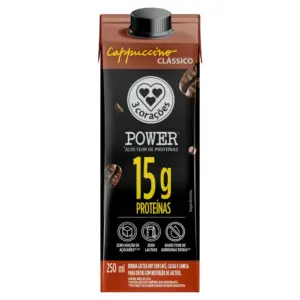 Bebida Láctea 3 Corações Cappuccino Power Whey 250ml