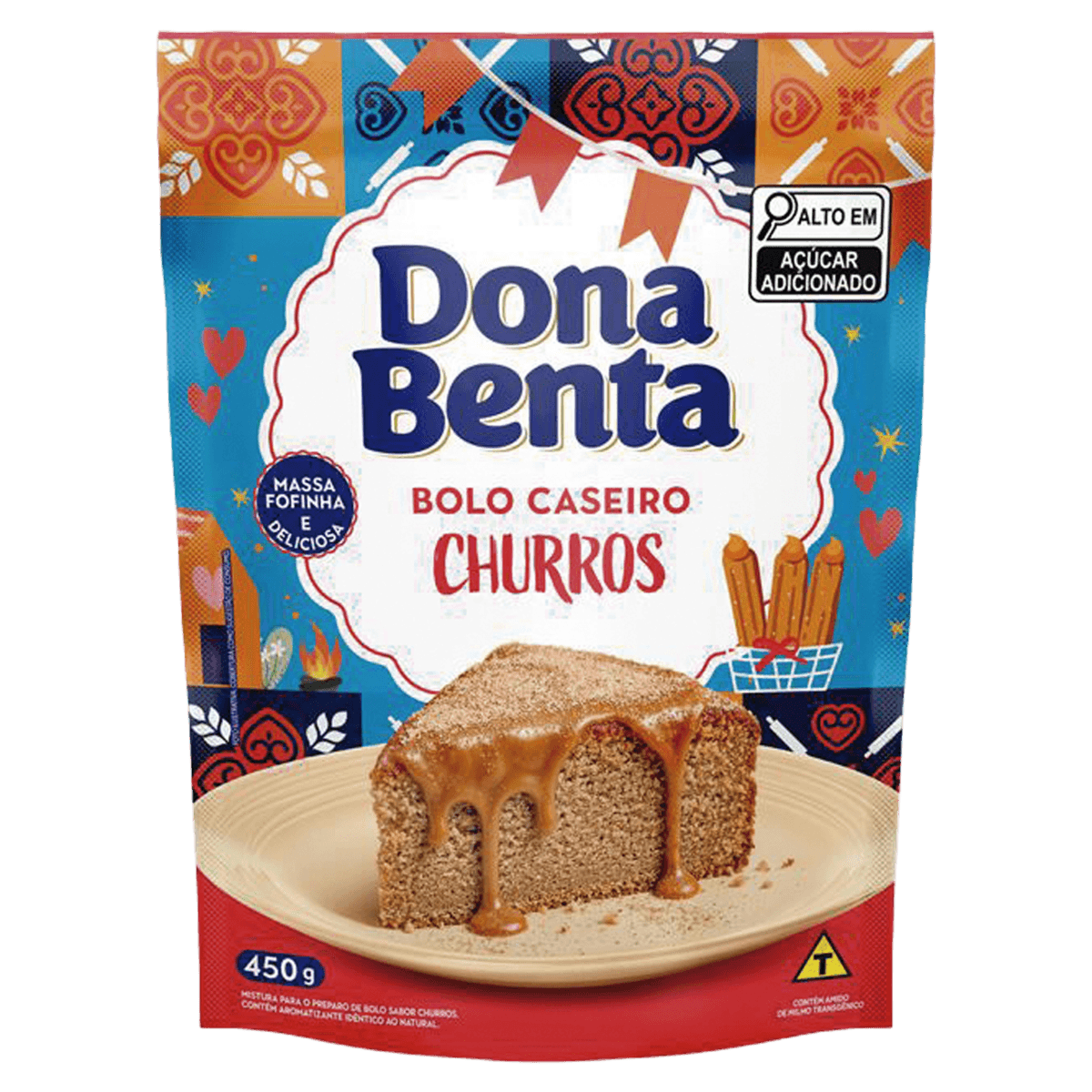 7896005215296 - MISTURA PARA BOLO D BENTA CHURROS Mistura Para Bolo Dona Benta Churros 450g - Imagem 1