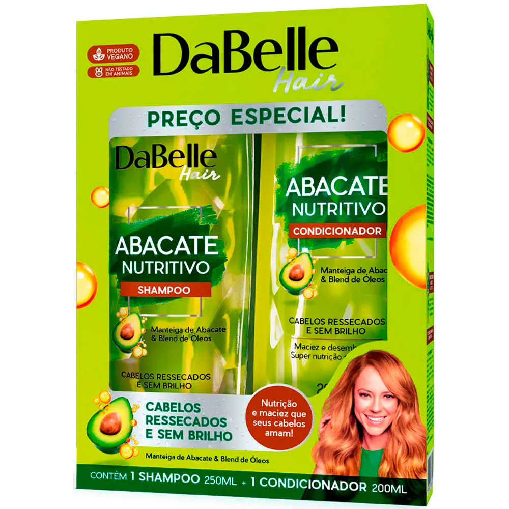 Kit Shampoo + Condicionador Dabelle Abacate Nutritivo 250ml